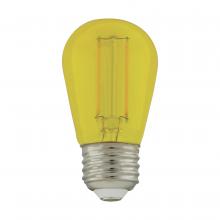Satco Products Inc. S8025 - 1 Watt; S14 LED Filament; Yellow Transparent Glass Bulb; E26 Base; 120 Volt; Non-Dimmable; Pack of 4