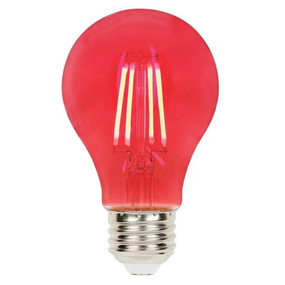 4.5W A19 Filament LED Dimmable Red E26 (Medium) Base, 120 Volt, Box