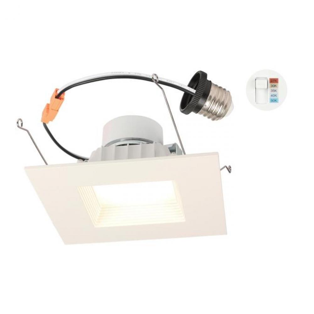 14W Square Recessed LED Downlight with Color Temperature Selection 5-6 in. Dimmable 2700K, 3000K,