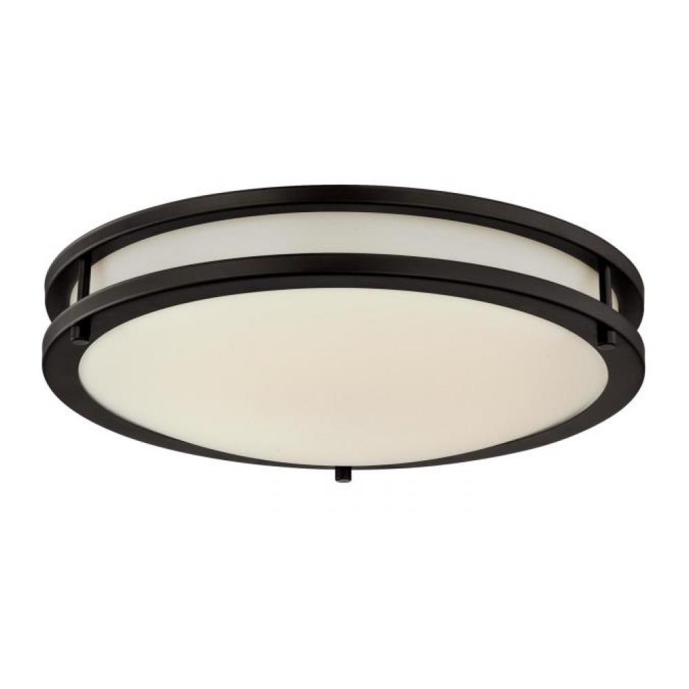 16 in. 23W LED Flush Oil Rubbed Bronze Finish Acrylic Shade