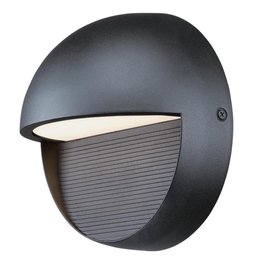 Dimmable LED Wall Fixture Textured Black Finish Frosted Glass