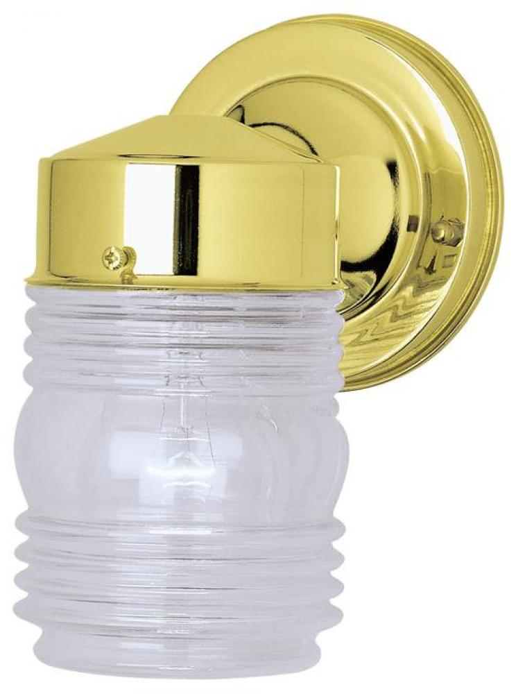 Wall Fixture Polished Brass Finish Clear Glass