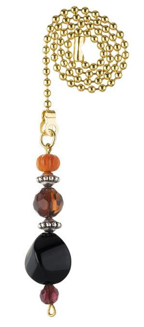 Burgundy & Orange Beads Pull Chain