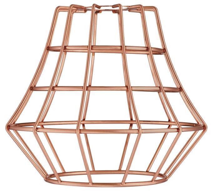 Brushed Copper Angled Bell Cage Shade