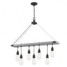 Westinghouse 6116400 - 7 Light Chandelier Antique Ash Finish with Matte Brushed Gun Metal Accents