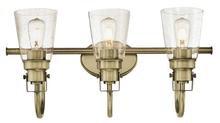 Westinghouse 6334000 - 3 Light Wall Fixture Antique Brass Finish Clear Seeded Glass
