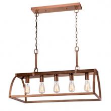 Westinghouse 6351600 - 5 Light Chandelier Barnwood Finish with Washed Copper Accents