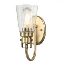 Westinghouse 6574400 - 1 Light Wall Fixture Antique Brass Finish Clear Seeded Glass