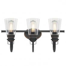 Westinghouse 6574700 - 3 Light Wall Fixture Oil Rubbed Bronze Finish with Highlights Clear Seeded Glass