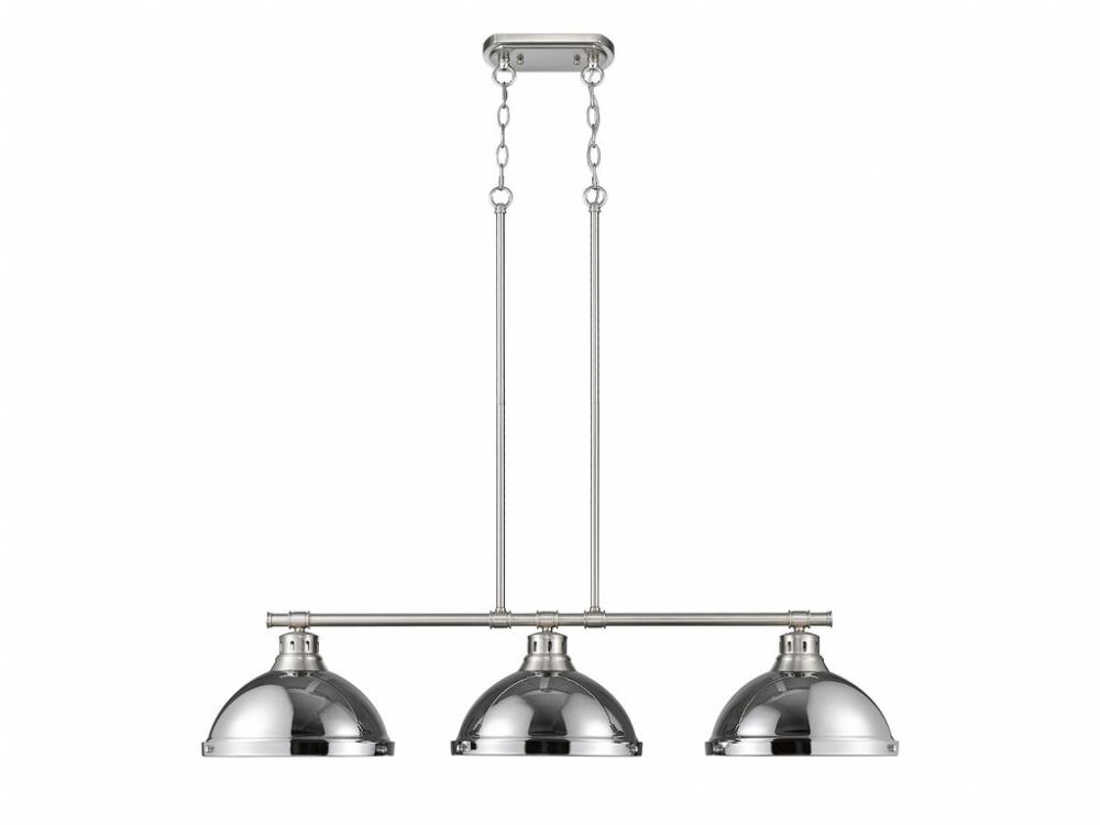 Duncan Small Pendant with Rod in Chrome with Matte White
