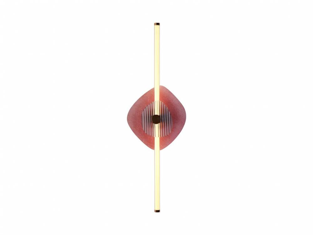 Colorella LED 39" Wall Sconce in Rose Gold with Hammered Purple Shade