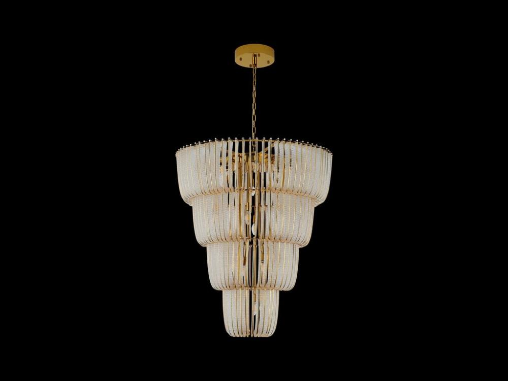 Shahi 4 Tier - 29-Light Chandelier in Titanium Gold