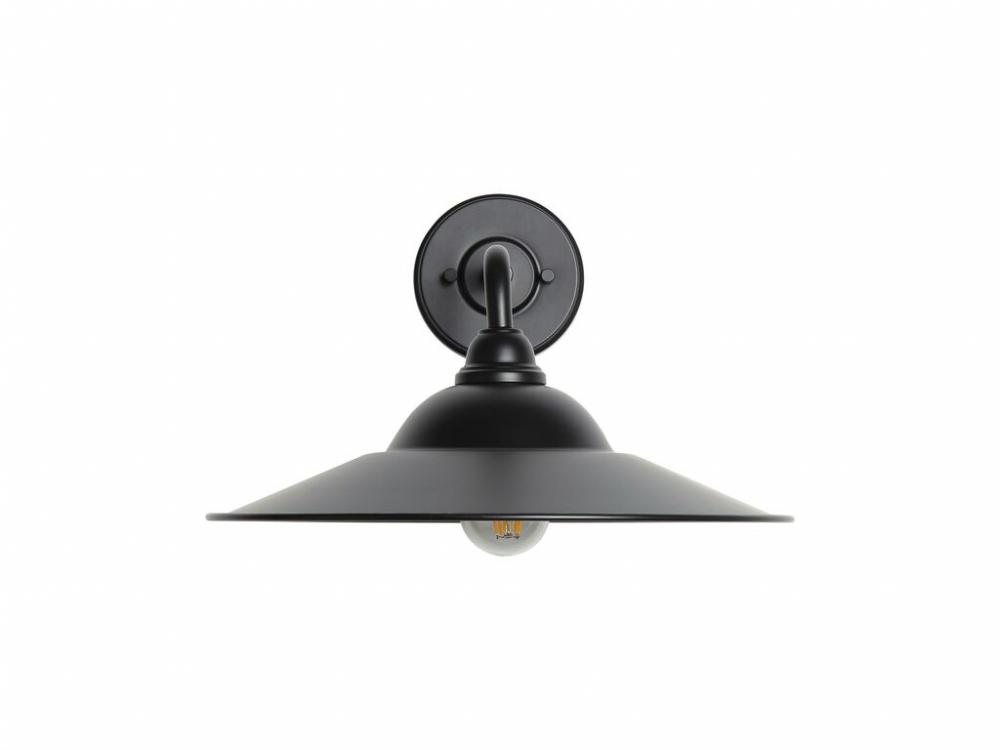 Croma 15" Wall Sconce - Outdoor in Matte Black with Matte Black Shade