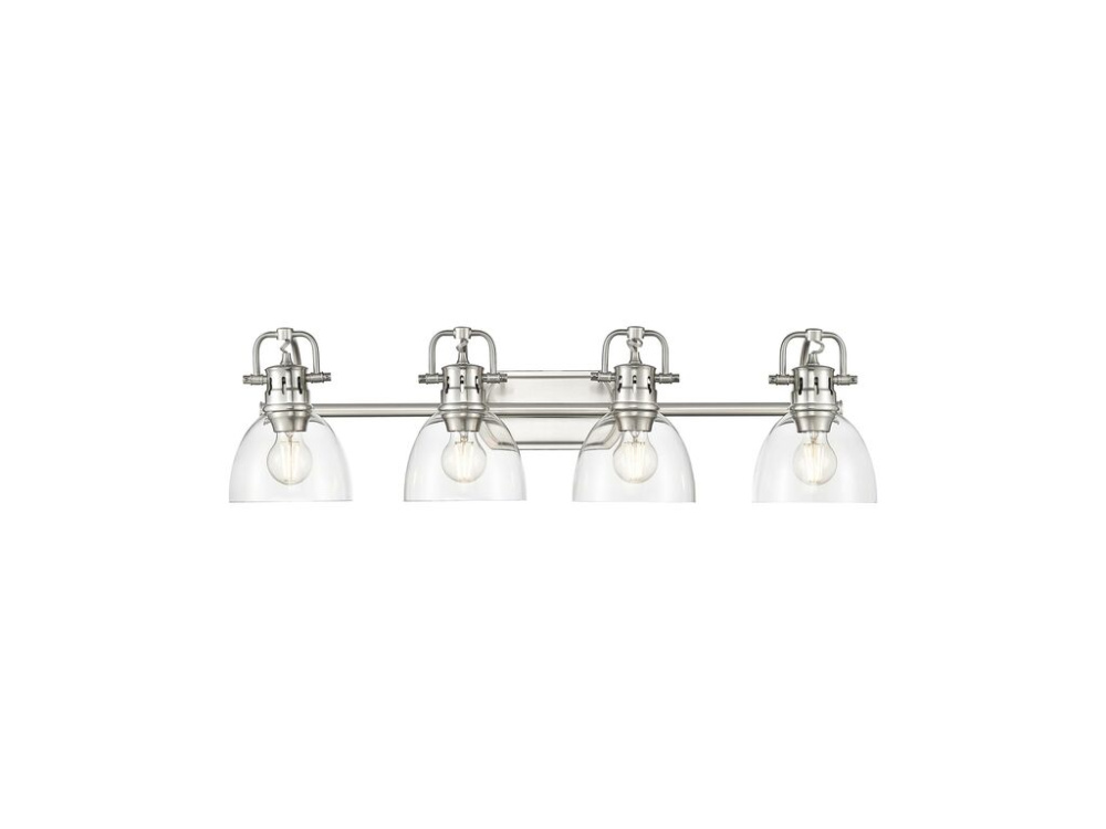 Duncan 4-Light Bath Vanity in Pewter with Clear Glass