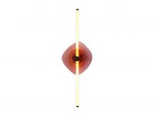 Golden 3882-39 RG PU-OR - Colorella LED 39" Wall Sconce in Rose Gold with Hammered Purple Shade