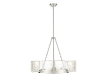 Golden 3164-6 PW-HWG - Aenon 6-Light Chandelier in Pewter with Hammered Water Glass