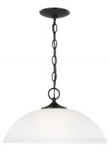 Generation Lighting 6516501-112 - Geary transitional 1-light indoor dimmable ceiling hanging single pendant light in midnight black fi