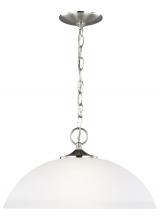 Generation Lighting 6516501-962 - Geary transitional 1-light indoor dimmable ceiling hanging single pendant light in brushed nickel si