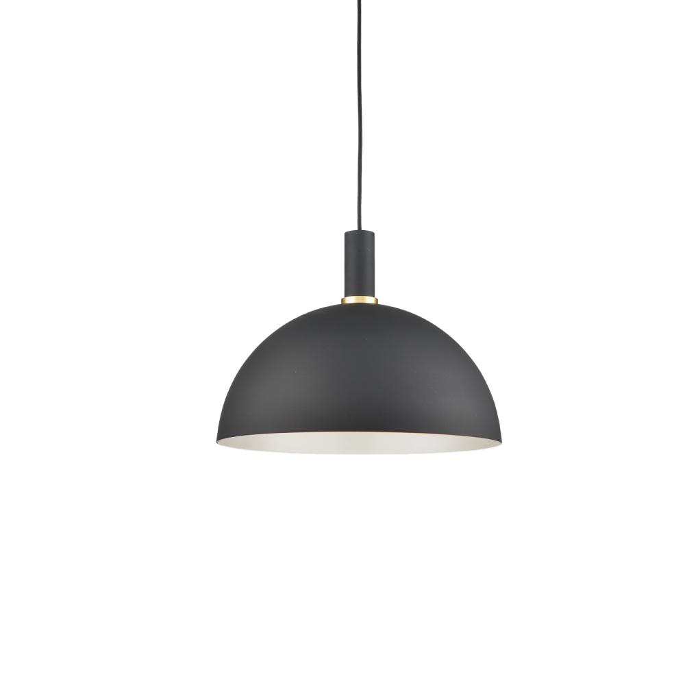 Archibald 16-in Black With Gold Detail 1 Light Pendant