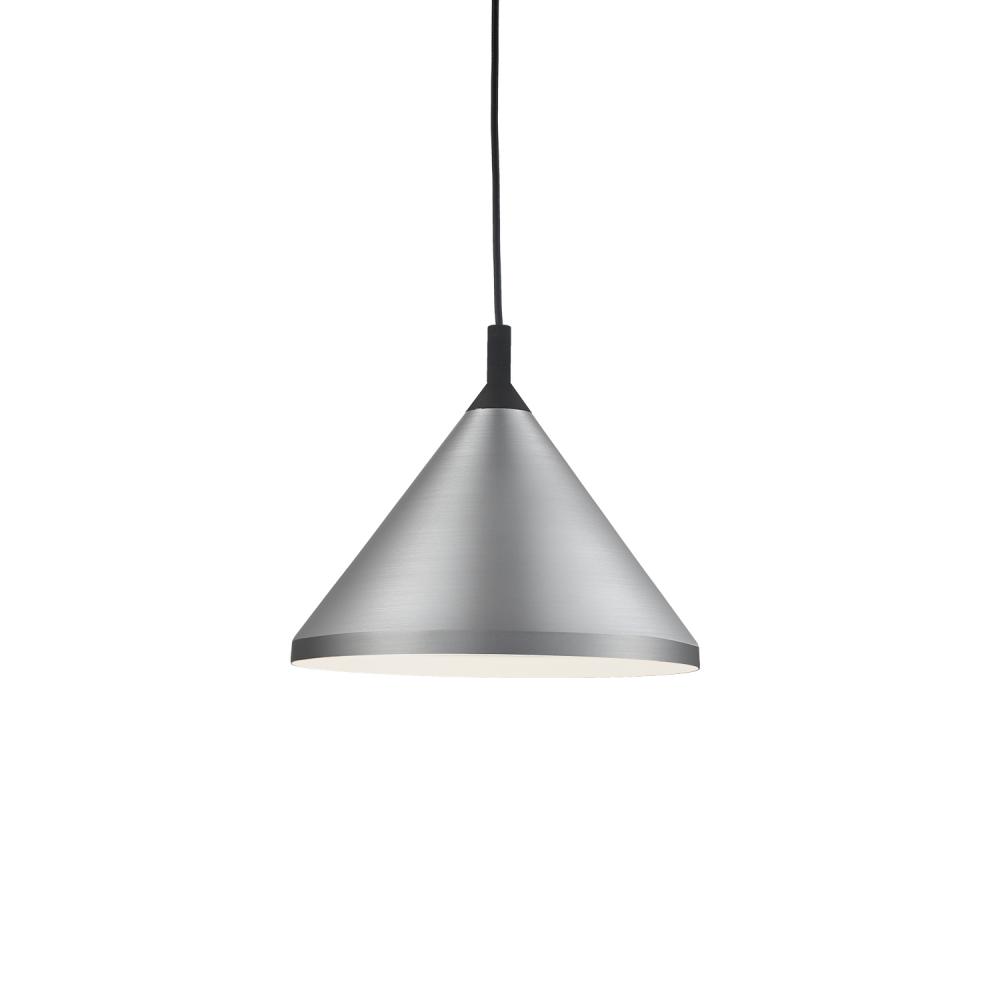 Dorothy 14-in Brushed Nickel With Black Detail 1 Light Pendant