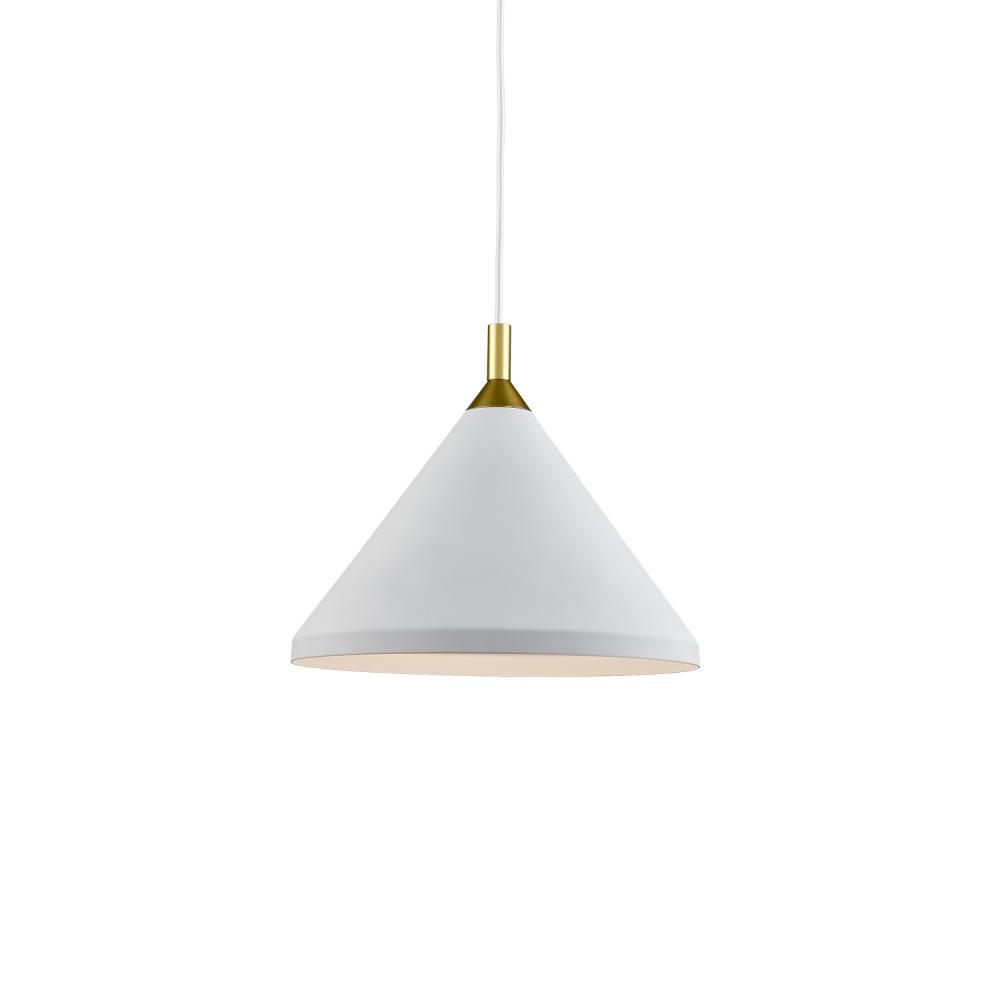 Dorothy 14-in White With Gold Detail 1 Light Pendant
