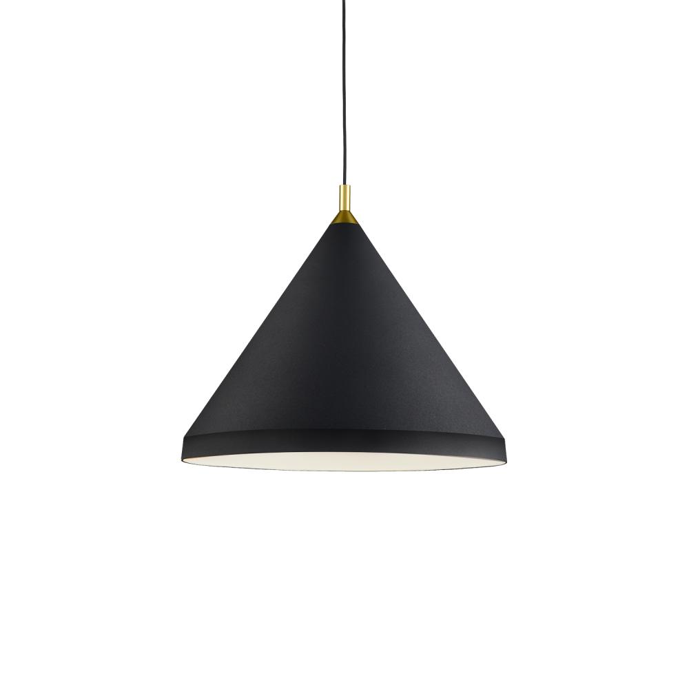 Dorothy 24-in Black With Gold Detail 1 Light Pendant