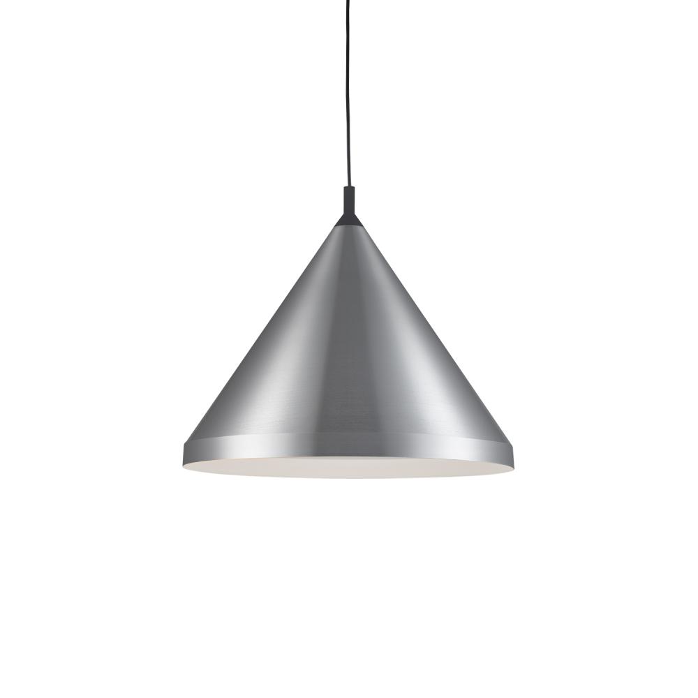 Dorothy 24-in Brushed Nickel With Black Detail 1 Light Pendant