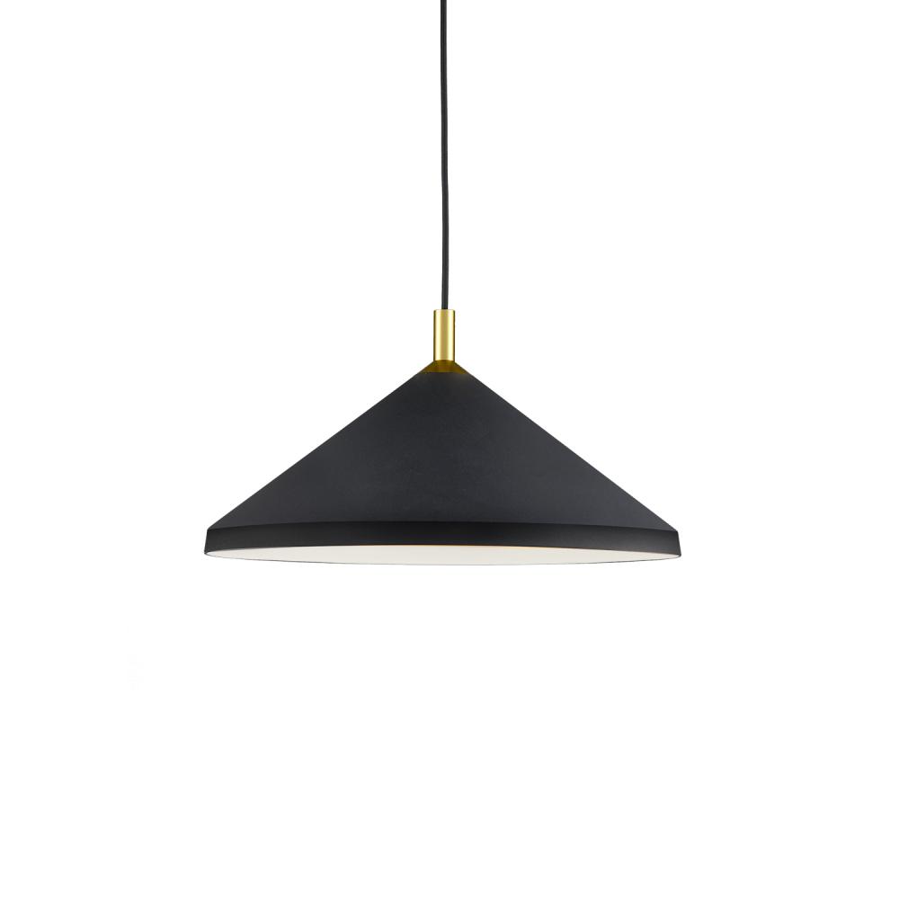 Dorothy 18-in Black With Gold Detail 1 Light Pendant