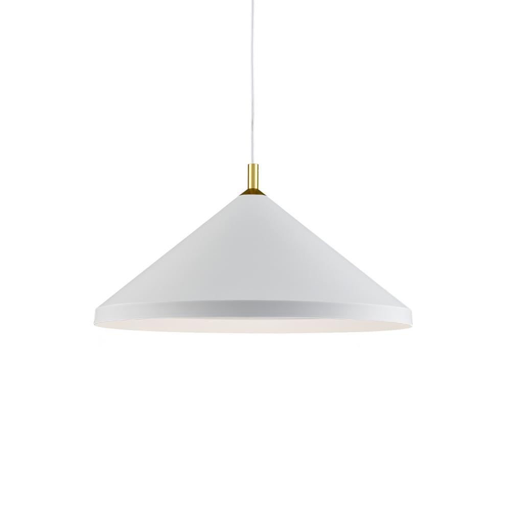 Dorothy 26-in White With Gold Detail 1 Light Pendant