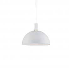 Kuzco Lighting Inc 492316-WH/GD - Archibald 16-in White With Gold Detail 1 Light Pendant