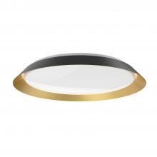 Kuzco Lighting Inc FM43423-BK/GD-5CCT - Jasper 23-in Black/Gold LED Flush Mount