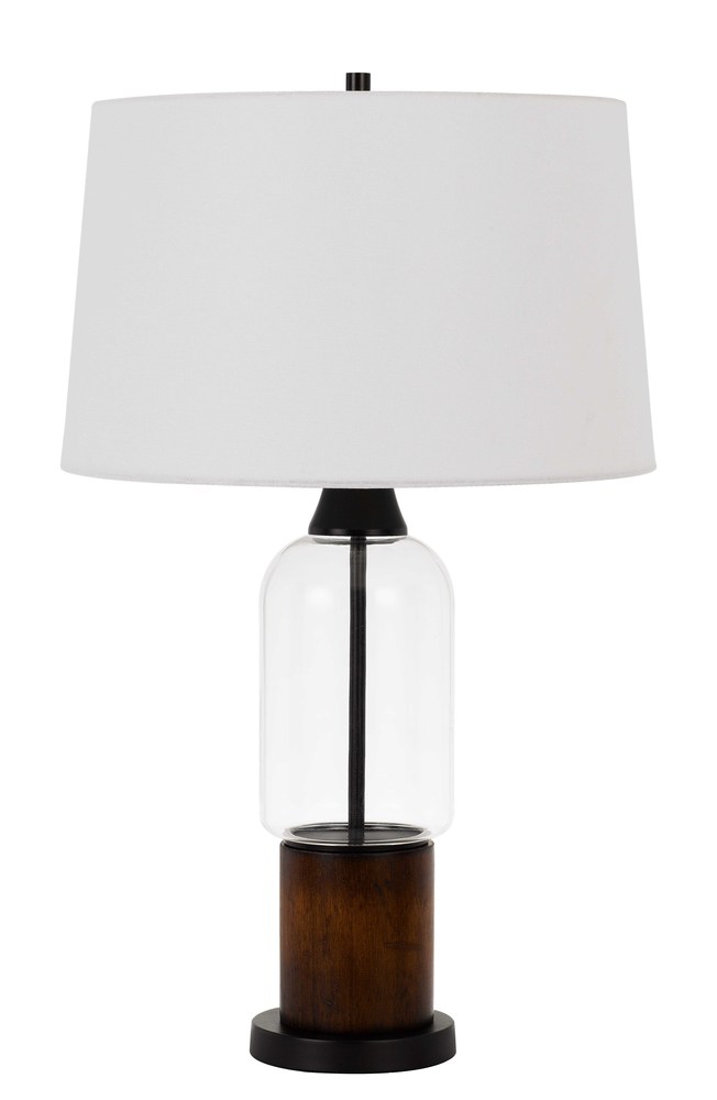 Bron 150W 3 Way Pine Wood/Glass Table Lamp
