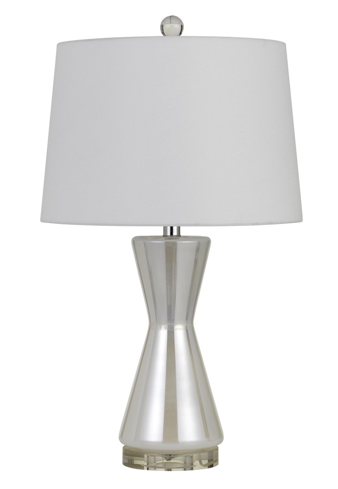 Anzio Glass Table Lamp With Hardback Fabric Shade (Sold And Priced As Pairs)
