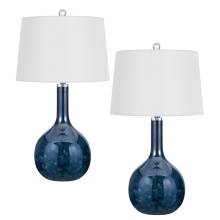 CAL Lighting BO-3138TB-2-ABL - Add A Pop of Color to Your Space with This Wide Bottom Glass Table Lamp. It Features A Vibrant Deep