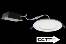 Elco Lighting ERT412CT5W - 4" Ultra Slim LED Round Panel Light with 5-CCT Switch