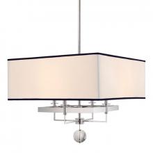 Hudson Valley 5646-PN - 4 LIGHT CHANDELIER WITH BLACK TRIM ON SHADE