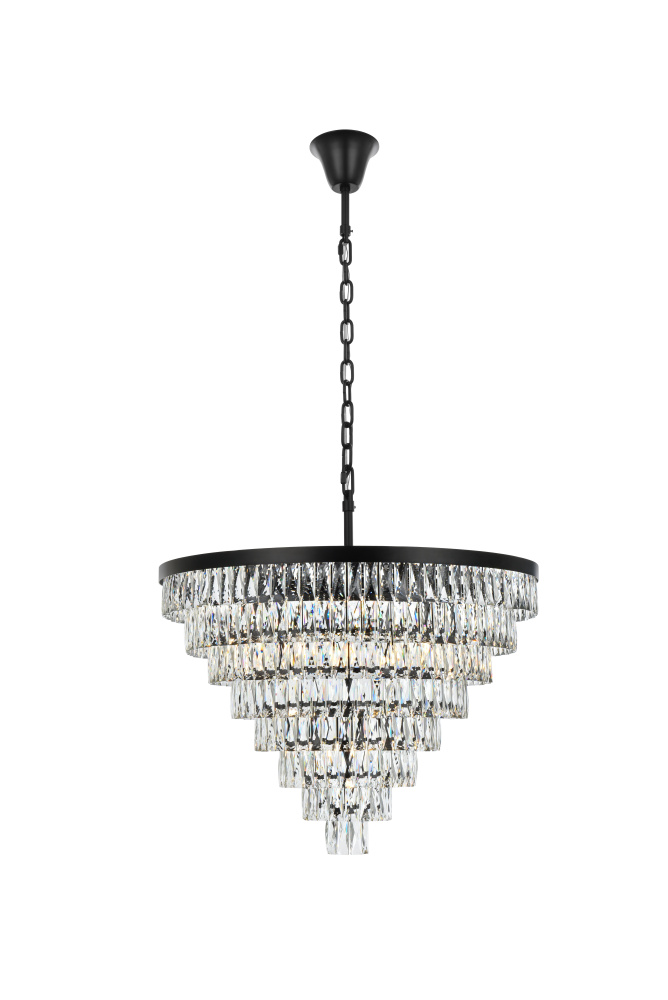 Josephine 36 inch Round Chandelier in Black