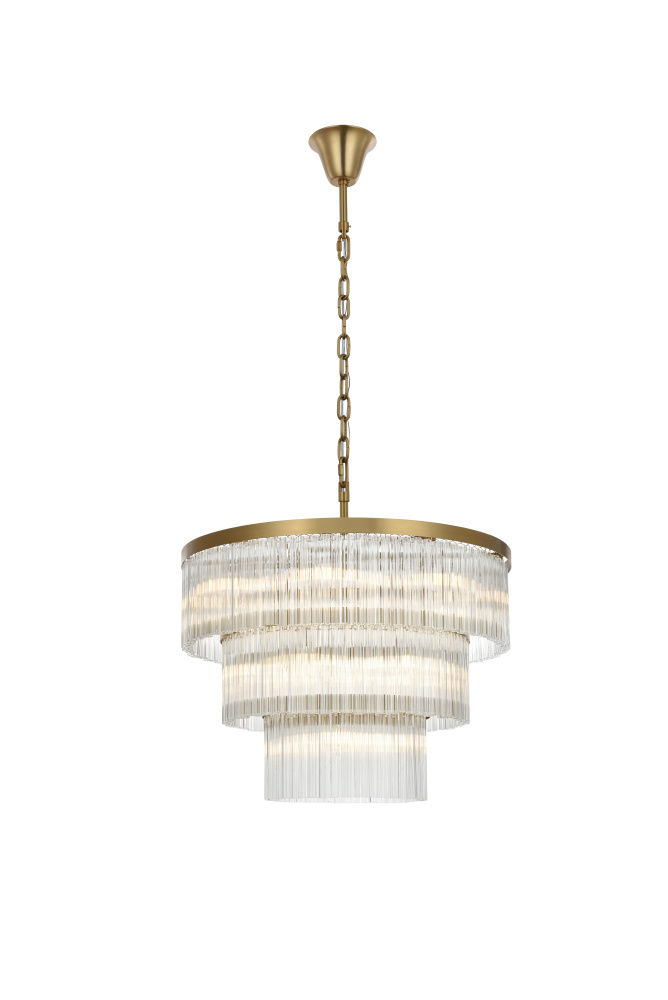 Harlow 32 inch Chandelier in Satin Gold