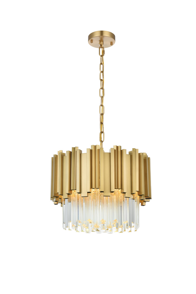 Willow 16 inch Chandelier in Satin Gold