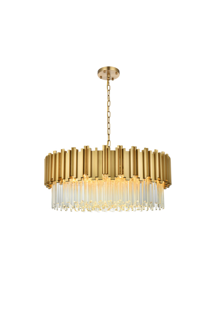 Willow 32 inch Chandelier in Satin Gold