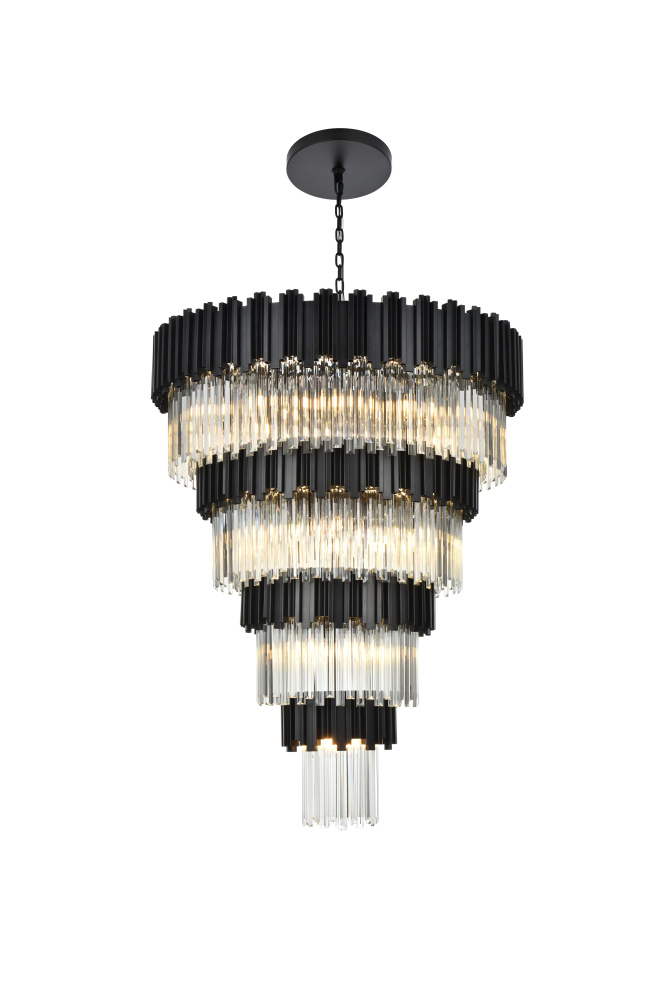 Willow 40 inch Chandelier in Black