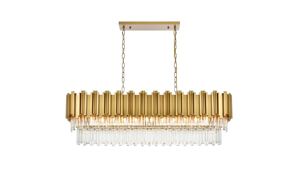 Willow 47 inch Rectangular Chandelier in Satin Gold
