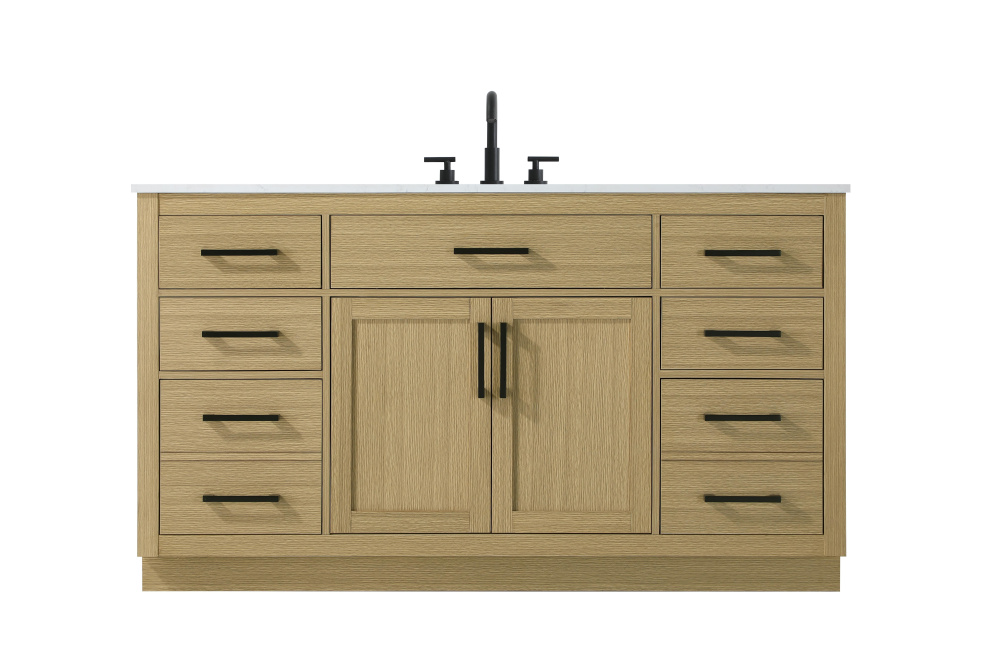 Alden 60 inch Single Bathroom Vanity in Honey Brown