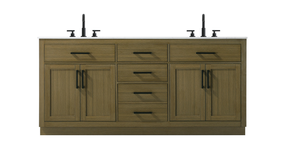 Alden 72 inch Double Bathroom Vanity in Chestnut Brown