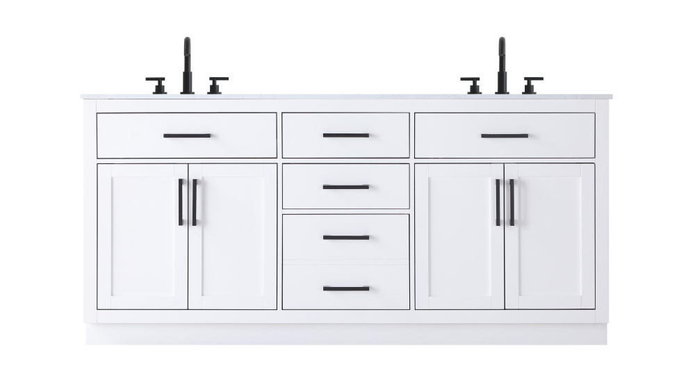 Alden 72 inch Double Bathroom Vanity in White