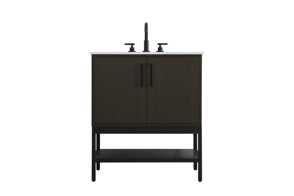 30 inch Single Bathroom Vanity in Mocha Brown