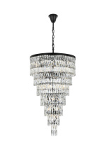 Elegant 1060SR32BK - Josephine 32 inch Rectangular Chandelier in Black