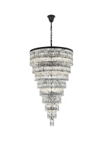 Elegant 1060SR41BK - Josephine 41 inch Rectangular Chandelier in Black