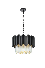 Elegant 3400D16BK - Willow 16 inch Chandelier in Black