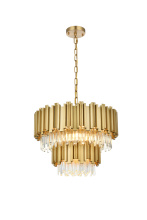 Elegant 3400G24SG - Willow 24 inch Chandelier in Satin Gold